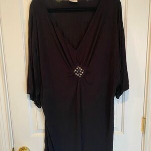 Dotti Black Asymmetrical Embellished Coverup